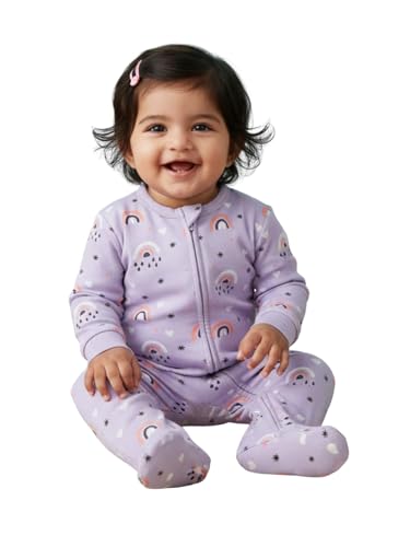 Image of The Mom Store Baby Zipper Romper For Boys And Girls | Cotton | Soft And Comfortable Infant Bodysuit | Trendy Stylish Sleepsuit Nightsuit For Newborn Baby | Printed | Unisex Sleep Wear