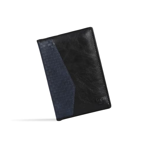 EUME Nova Passport Holder for Men & Women, Charcoal Blue | Bifold...