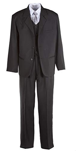 Tuxgear Boys Black Husky Suit with Vest and Neck Tie 20 Husky (20 Husky)