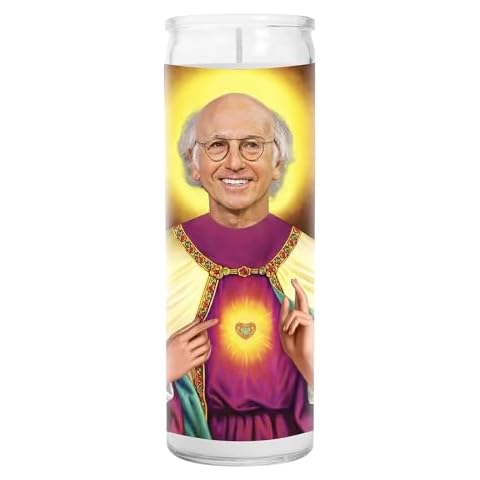 Larry Celebrity Candle - Soywax Candle - 8 inch Glass Prayer Votive - Handmade in USA - Unique Celebrity Gift Cover