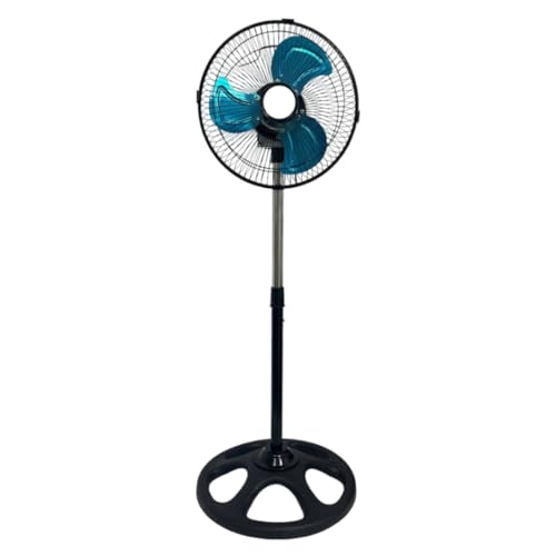 carretcar europea Ventilador de Pie - 10 Pulgadas, con 3 Velocidades y Altura Ajustable hasta 1 Metro, Oscilación de 120°, Potencia de 45W - Ideal para Espacios Reducidos