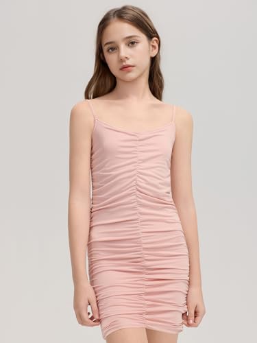 Girls Bodycon Dress Ruched Tight Spaghetti Strap Mini Short Pencil Dresses Homecoming Party Graduation Dress2