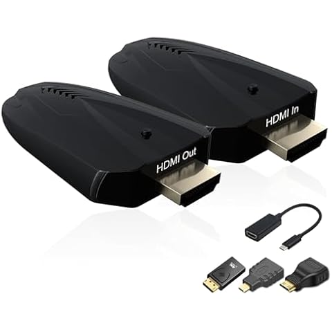 Wireless HDMI Transmitter and Receiver, 4K Input Supported, 492FT Range, Plug and Play 2.4G/5G Wireless HDMI Extender kit for Video and Audio Transmission for Laptop/PC etc. No App/Bluetooth Needed Cover