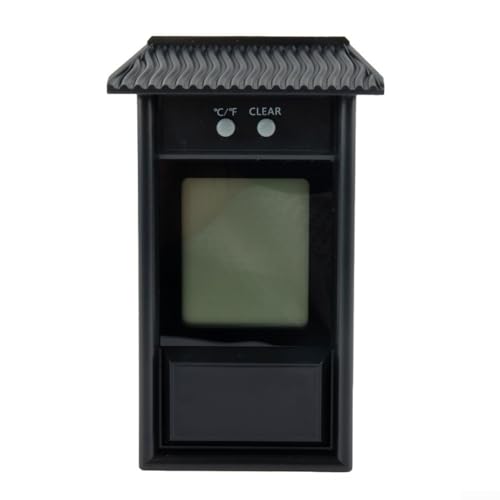 Termómetro digital de invernadero con medidor máximo mínimo, pantalla LCD grande para jardín interior y exterior, calor de invernadero y clima de sala de cultivo (negro)