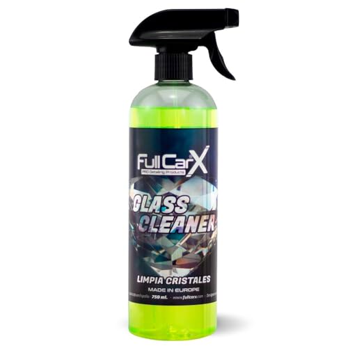 FULLCARX Glass Cleaner 750ml Limpiacristales Coche Alto Poder Desengrasante, Secado Rápido, Brillo Duradero, Limpia Cristales Parabrisas Espejos Antivaho, Producto Limpieza Detailing Profesional