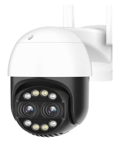 Cámara de Seguridad, Cámara IP PTZ 4K de 8MP, Zoom híbrido 8X, cámara de Doble Lente de 2,8 + 12mm, Seguimiento automático, Audio de 4MP, videovigilancia de Seguridad(4MP with 32G)