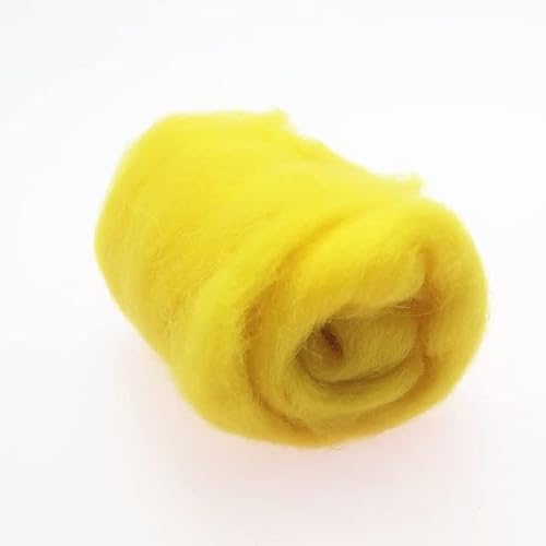 PONOA Serie Amarilla de 50/100g, Flor de Fibra de Lana, Animal de Juguete, Fieltro de Lana, Hilado Hecho a Mano, Materiales para Manualidades DIY, Herramienta de Fieltro de Navidad Cover