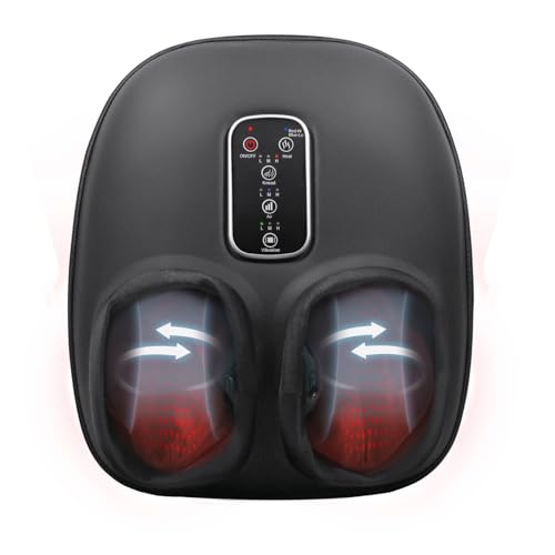 Homedics Shiatsu Foot Massager with Heat, Air Compression & Vibration, 3 Intensity Levels, Toe-Touch Controls, Removable Washable Inserts