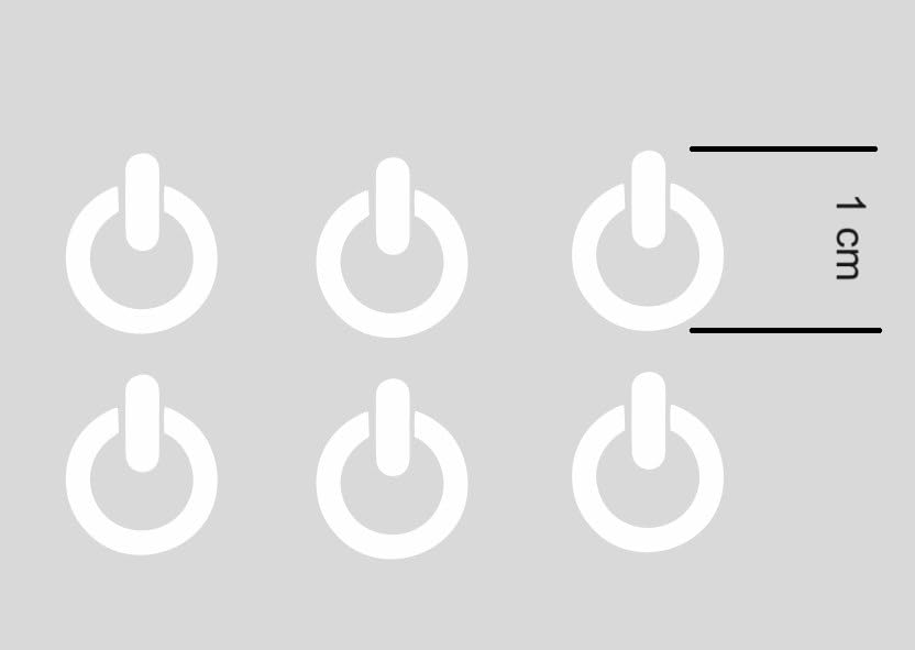 Autocollant symbole d'alimentation (RPM4/2) pour interrupteur (blanc, 10 mm)