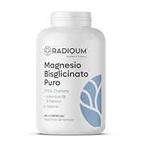 Magnesio Bisglicinato Puro | 3360 mg di Magnesio Glicinato ad alto assorbimento | 180 Compresse (3 mesi) | Stress, Stanchezza, Crampi e Sonno | Vitamina B6 e Melissa | Vegan | Senza glutine
