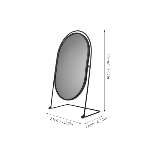 Espejo de Maquillaje Ovalado Giratorio con Soporte Negro miniatura 2