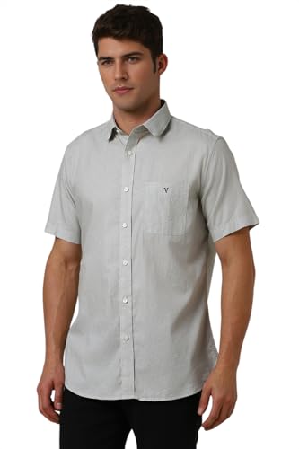 Image of Van Heusen Casual Printed Shirt for Men| Premium Cotton| Half Sleeves| Slim Fit |Breathable Fabric