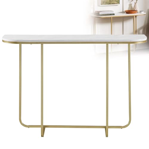 PQXQZ Consola Moderna para La Entrada Mesa Auxiliar con Encimera de Mármol Mesas Estrechas para el Sofá para Sala de Estar Dormitorio Pasillo Vestíbulo y Entrada(80x30x80cm)