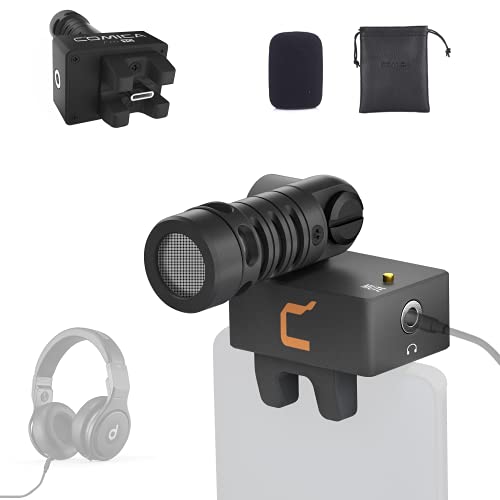 Smartphone Microphone,Comica CVM-VS09TC Cardioid Directional Flexible Condenser Shotgun Video Microphone for Huawei P20 P30 Samsung A10 A20 Moto G7 (USB C Jack)