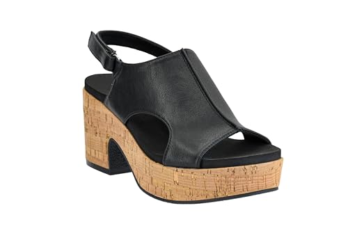 Corkys Footwear Women's Miss Carley Platform Sandal, 3 Inch Heel, Trendy And Comfortable Peep Toe with Adjustable Hook and Loop Strap, Year Round Wear3