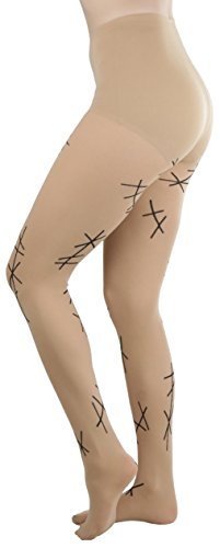 Image of ToBeInStyle Women's Bloody Stitches Scar Zombie Frankenstein Costume Tights Pantyhose Living Dead