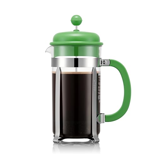 Bodum 34oz Caffettiera French Press Coffee Maker with Reusable Stainless Steel Filter, BPA-Free Plastic Carafe, Apple Green