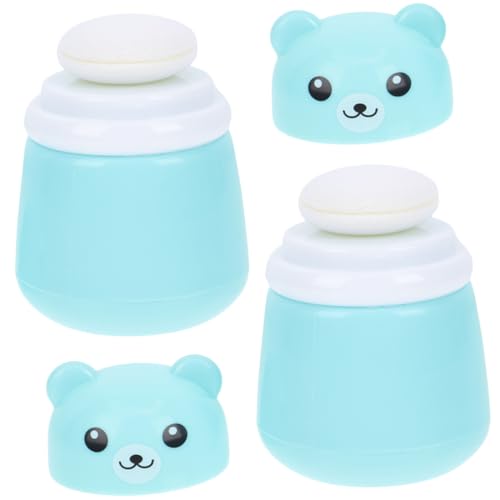 HAKIDZEL Talcum Powder Puff Box 2pcs Baby Non-Slip Lid for Boys and Girls and Adults