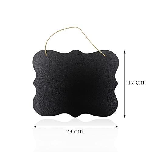 Magideal Wooden Double Sided Hanging Chalkboard Signs,Memo Message Sign, Vintage Erasable Message Board Sign With Hanging String For Wedding Kitchen Home Party Decoration (Rectangle 02) #TOP1