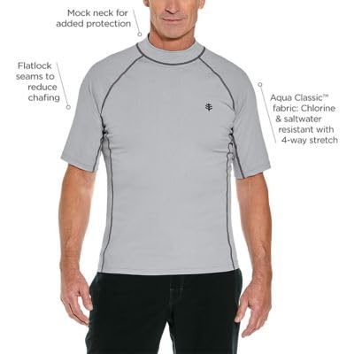 Coolibar UPF 50+ Men's Tulum Short Sleeve Surf Rash Guard - Sun Protective3