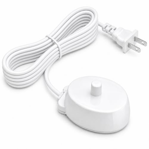 Superer Replacement Charger for Braun Oral-B Electric Toothbrush iO Series 2/3/4/5/6 Pro 1000/3000/5000 Vitality Smart Genius Model 3757 IP67 Waterproof Charging Base with 4 ft Power Cord