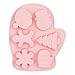 Nuovoware 6 cavità Stampo in Silicone per Natale, Fiori Babbo Natale Ometto di Panpepato Pupazzo di Neve Albero di Natale Guanto per Decorazione di Torte Cioccolato Gelatina Budino Sapone DIY, Rosa
