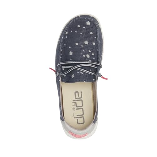 Image of HEYDUDE Girl's Wendy Youth Cat Eye Navy Size 3 | Girl's Shoes | Girl's Lace Up Loafers | Comfortable & Light-Weight