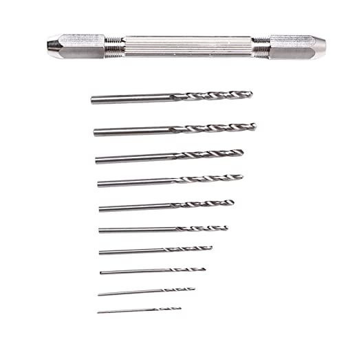 Precise Hand Drill, Rust Proof Durable 2 Collet Design Easy Hold Double Hand Drill Ergonomic Design for Handicraft for Watch Making for Jewelry