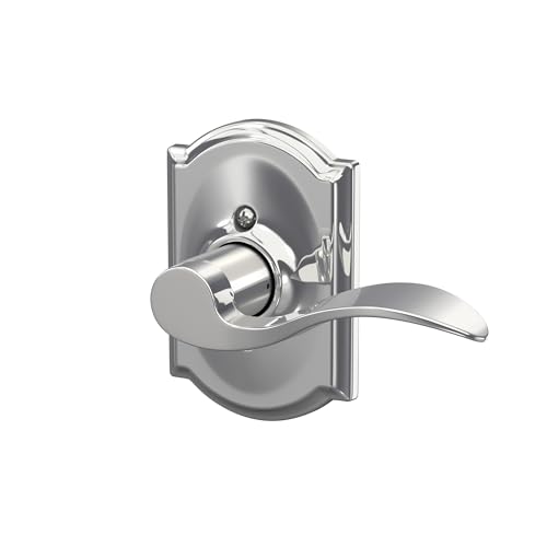 Image of Schlage Accent Lever with Camelot Trim Non-Turning Lock in Bright Chrome - Left Handed - F170 ACC 625 CAM LH