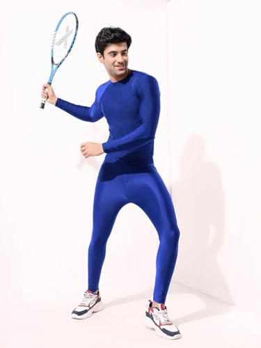 Image of LYCOT Men's Polyester Compression Full Pant /Tights /Legging for Gym Fitness, Running, Cycling, Yoga Fit Multi Sports, Cricket, Football, Badminton, & Other Outdoor Wear