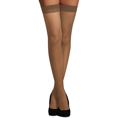 Berkshire womens All Day Sheer Thigh Highs - Invisible Toe Pantyhose, Pale Taupe, A-B US