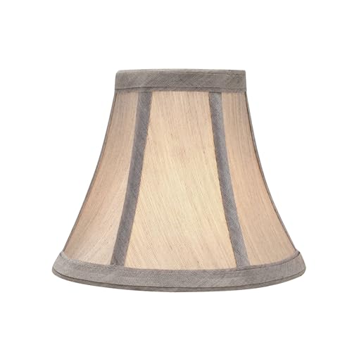 Image of Aspen Creative 30033-2A, Bell Clip-On Chandelier Lamp Shade, Grey, 3 inch Top x 6 inch Bottom x 5 inch Slant Height, Set of 2