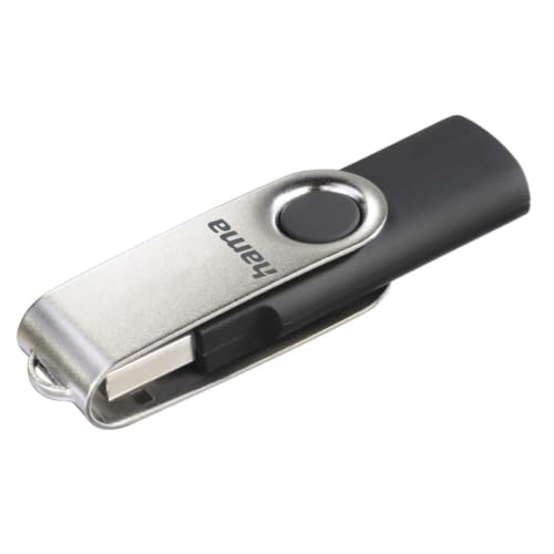 Hama 8GB USB-Stick USB 2.0 Datenstick (10 MB/s Datentransfer mit Öse zur Befestigung am Schlüsselring Speicherstick Memory Stick aus Metall geeignet für Windows/MacBook) Silber