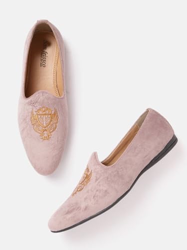 Image of San Frissco Men's Loafers Embroidered Casual Slip On Shoes Ethnic Mojaris /Soft Cushioned Footbed with TPR Sole /Stylish Trending Lightweight Shoe for Party and Weddings