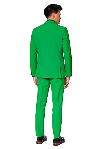 OppoSuits Tinta Unita per Feste da Uomo-Evergreen