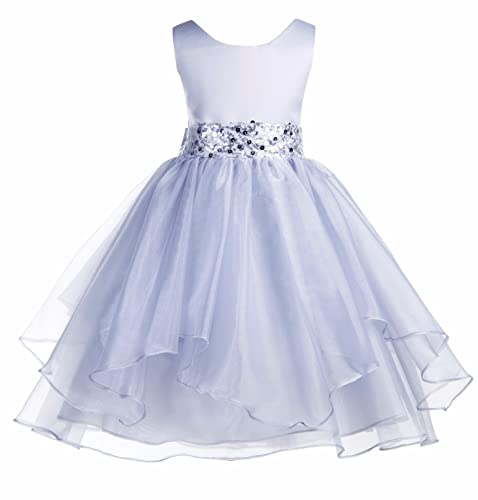 Image of Girl's Synthetic a-line Maxi Dress (WLT-1066-5-6 Grey 5-6 Years)