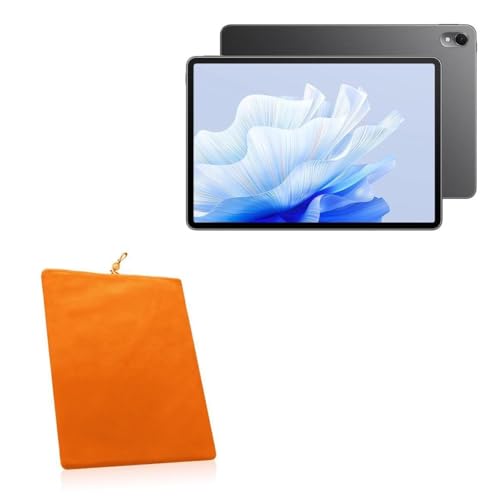 BoxWave Case Compatible with Huawei MatePad Air - Velvet Pouch, Soft Velour Fabric Bag Sleeve with Drawstring - Bold Orange