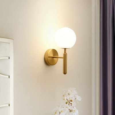 Modern Wall Light with Glass Globe | Luxury Gold Finish Decorative Wall Lamp for Bedroom, Living Room, Bedside, Hotel & Home Décor-image-30