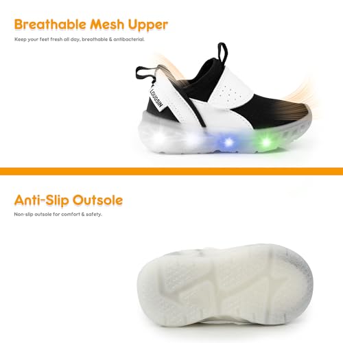 LOUGSIN Toddler Boys Girls Light Up Shoes Led Flashing Running Sneakers Zyteo for Toddler Little Kid3