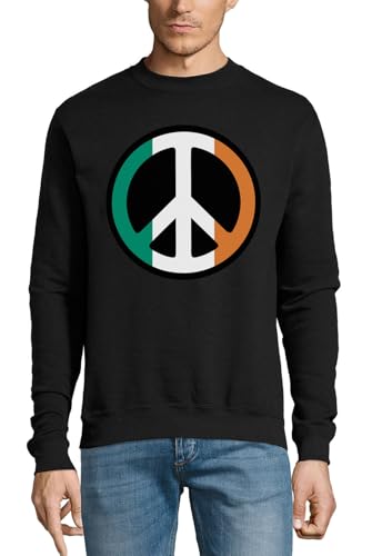 Pull en coton drapeau irlandais en maille premium noire de haute qualité