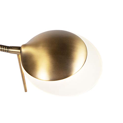 Qazqa led Modern Deckenfluter mit Lesearm, Stehleuchte, Stehlampe - Lexus - Bronze, inkl. 18W integrierter LED, 2700K, warmweiß, dimmbar, 2-flammig, 180cm, Ideal als Bürolampe und Schlafzimmerlampe