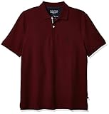 Nautica Men's Classic Short Sleeve Solid Polo Shirt, Royal Burgundy, Large