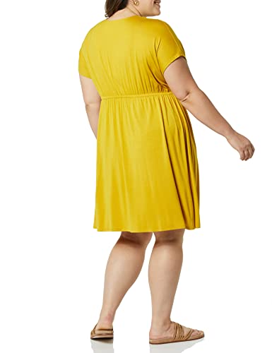 Image of Amazon Essentials Women's V Neck Elastic Waist Surplice Dress (Available in Plus Size)