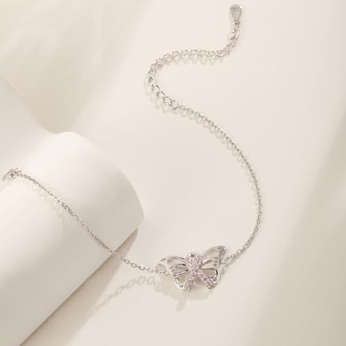 Breast Cancer Awareness Earrings 925 Sterling Silver Pink Ribbon Stud Bracelet Necklace Jewelry Survivor Gifts for Women4