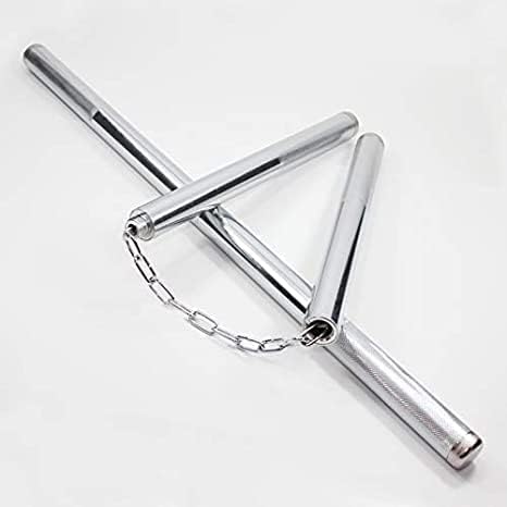 Image of Ciko Nunchaku and Safety Sticks Stainless Steel Iron Two Sticks Nunchaku Training Exercise Short Stick