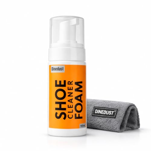 Image of Quick Shoe Cleaning Kit - 150ml Shoe Foam Cleaner & Medium Bristle Brush | Sneaker, Sports & Canvas Shoe Stain Remover Foam Spray | White Shoe Cleaner Kit