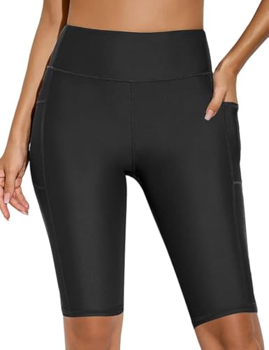 Bsubseach Damen Sport High Waisted Board Shorts Badeanzug Bottom Skinny...