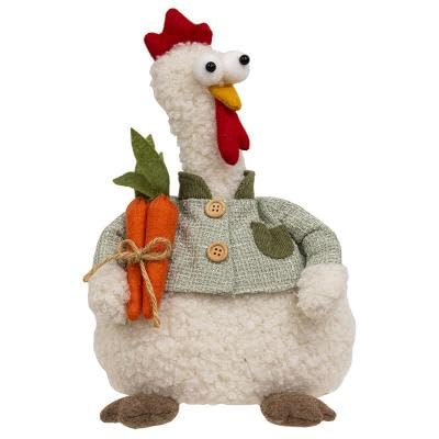 Bright Ideas Chicken and His Carrot Spring Decor Figurine, 12