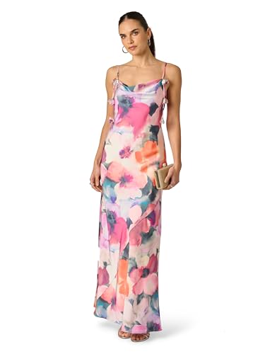 Image of Adrianna Papell Printed Sateen Long Dress