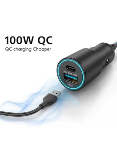 Image of 125W Fast Charging Car Charger with 4-in-1 Retractable Cable, USB A & USB C Ports, Type-C + Smart Power Distribution,Universal Car Mobile Charger Adapter for All Smartphones